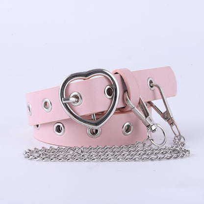 Women's Strictly Selected Chain Decoration Heart Buckle Belts