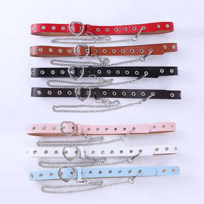 Women's Strictly Selected Chain Decoration Heart Buckle Belts