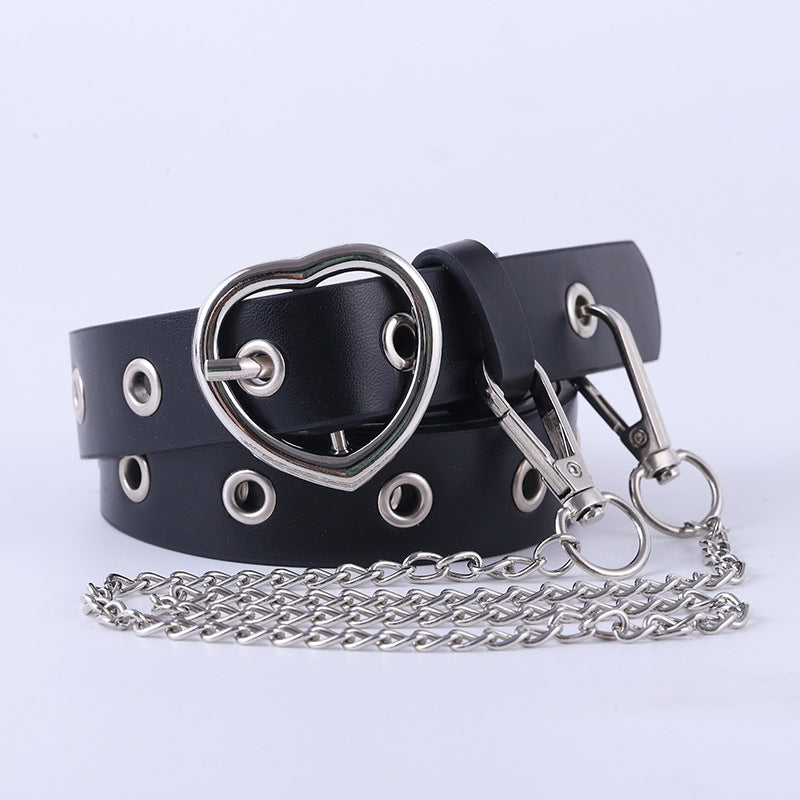 Women's Strictly Selected Chain Decoration Heart Buckle Belts