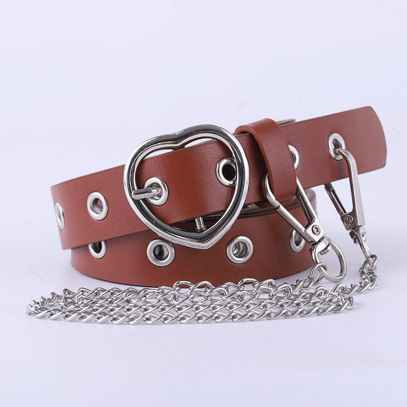 Women's Strictly Selected Chain Decoration Heart Buckle Belts