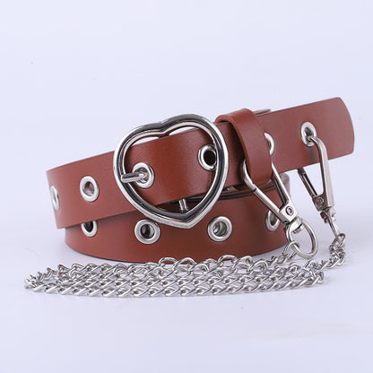 Women's Strictly Selected Chain Decoration Heart Buckle Belts