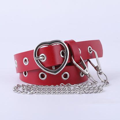 Women's Strictly Selected Chain Decoration Heart Buckle Belts