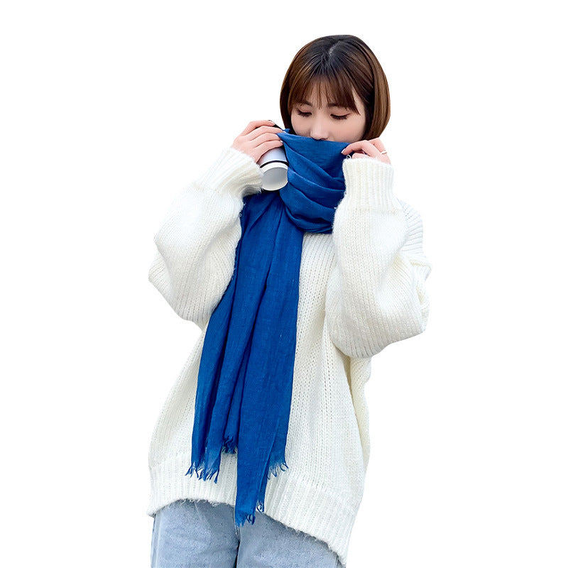 Women's Cotton Linen Spring Korean Style Sweet Sunscreen Scarfs