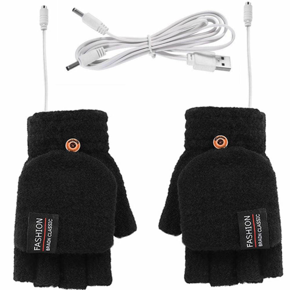 Women's & Men's Finger Monochrome Flip Wool Keep Warm Gloves