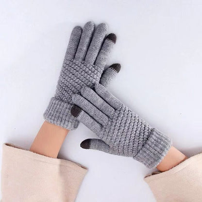 Women's & Men's Winter Couple Knitted Thickened Veet Touch Gloves