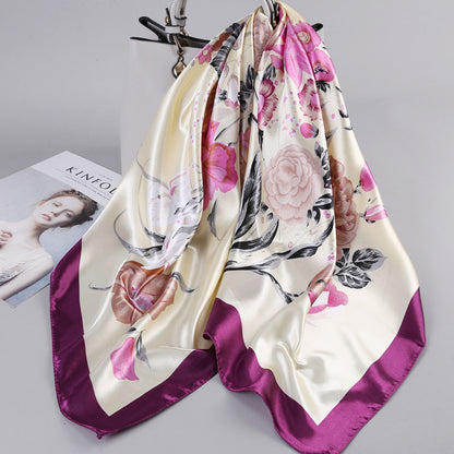 Women's Large Kerchief Silk Autumn Summer Thin Scarfs