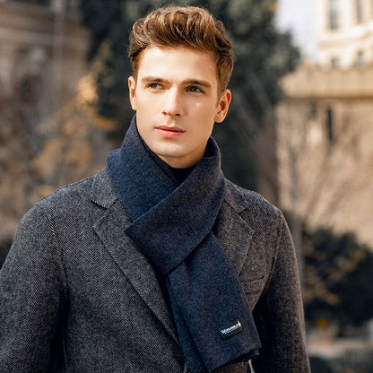 Men's Winter Pure Color Gift Packing Warm Scarfs