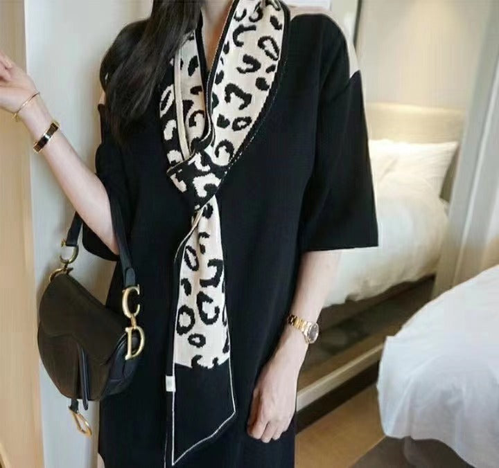 Women's Knitted Bevel Small Korean Fashion Geometric Scarfs