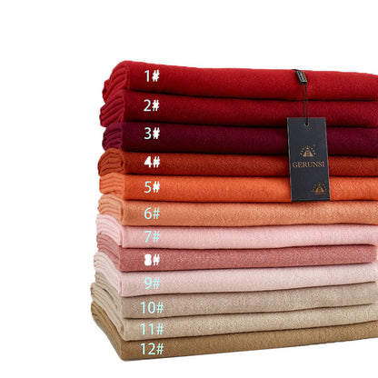 Women's Pilling Ge Solid Color Cashmere Thick Soft Wool Scarfs