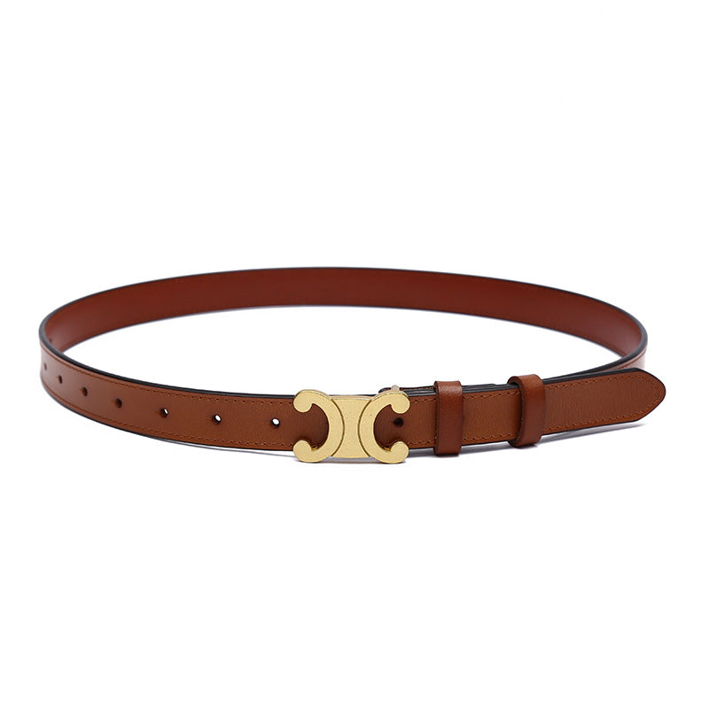 Spring Retro Buckle Fashion Stitching With Belts