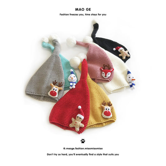 Children's Christmas Sweet Fur Ball Cute Thermal Kids' Headwear