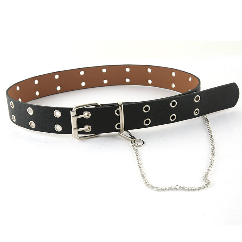 Women's Double Row Air Hole Korean Style Belts