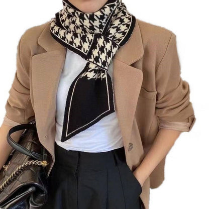 Women's Knitted Bevel Small Korean Fashion Geometric Scarfs