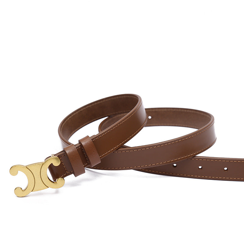 Spring Retro Buckle Fashion Stitching With Belts