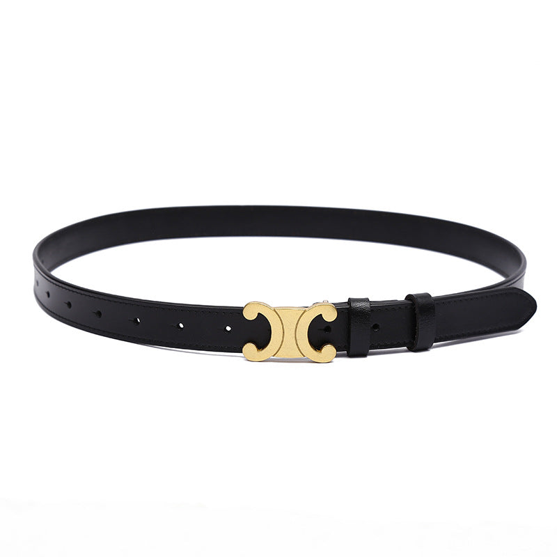 Spring Retro Buckle Fashion Stitching With Belts