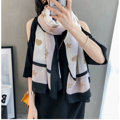 Women's Style Cotton Linen Color Matching Shawl Thin Scarfs