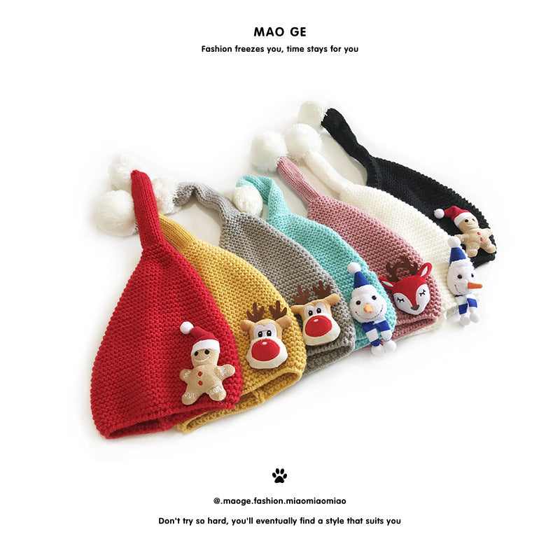 Children's Christmas Sweet Fur Ball Cute Thermal Kids' Headwear