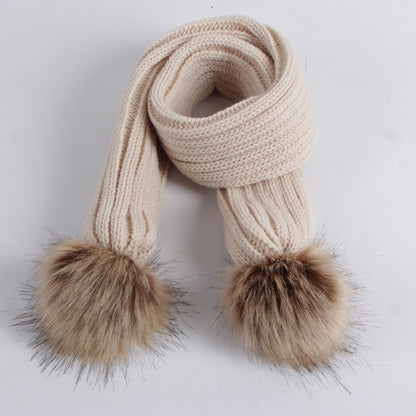 Women's & Men's Double Ball Imitation Fox Fur Hat Kids' Headwear