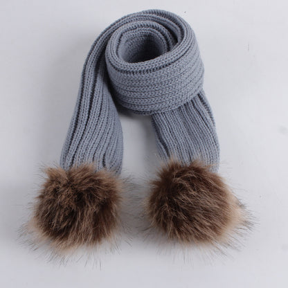 Women's & Men's Double Ball Imitation Fox Fur Hat Kids' Headwear