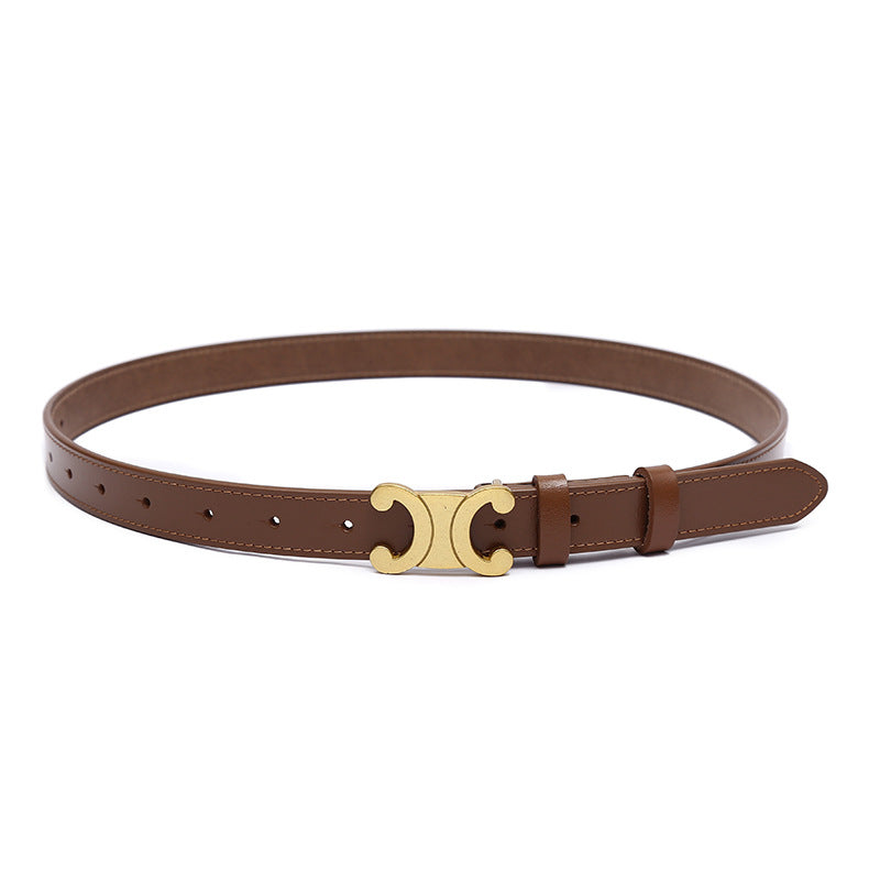 Spring Retro Buckle Fashion Stitching With Belts