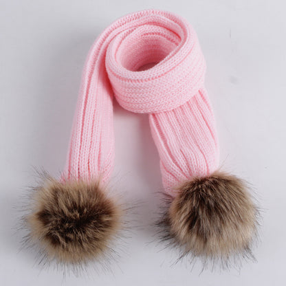 Women's & Men's Double Ball Imitation Fox Fur Hat Kids' Headwear