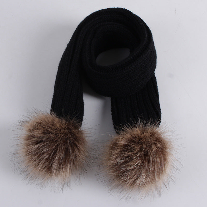 Women's & Men's Double Ball Imitation Fox Fur Hat Kids' Headwear