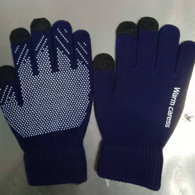 Women's & Men's Knitted Couple Warm Wool Fleece-lined Finger Gloves