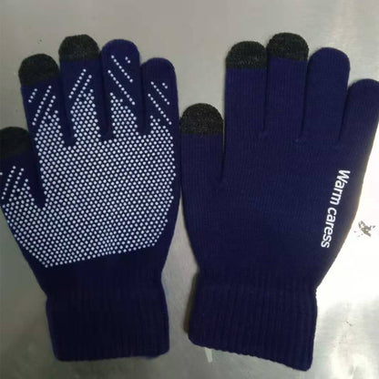 Women's & Men's Knitted Couple Warm Wool Fleece-lined Finger Gloves