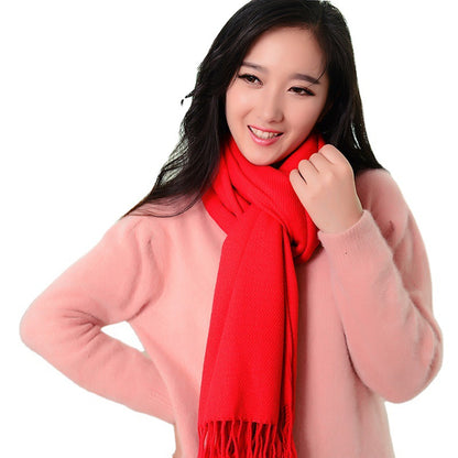 Classic Thick Warm Color Plaid Red Gift Scarfs