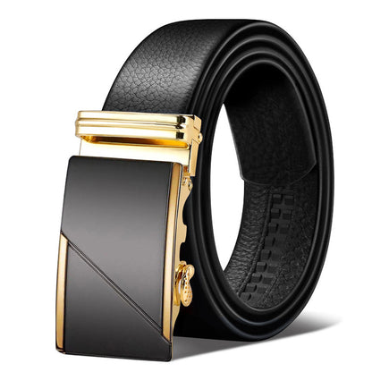 Men's First Layer Cow Leather Automatic Buckle Belts