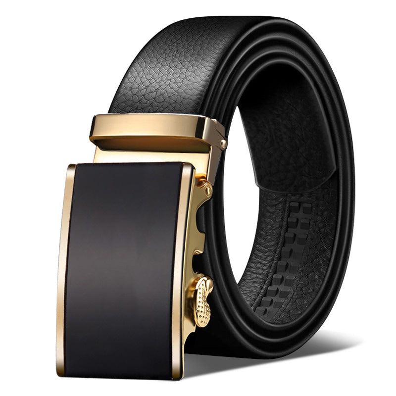 Men's First Layer Cow Leather Automatic Buckle Belts