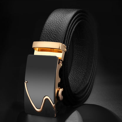 Men's First Layer Cow Leather Automatic Buckle Belts