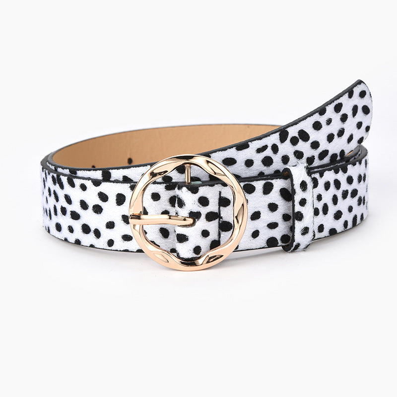 Women's Wide Fashion Snake Pattern Leopard Print Jeans Irregular Belts