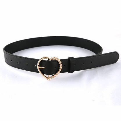 Women's Love Pearl Pin Buckle Korean Simple Retro Fashion Decoration Belts