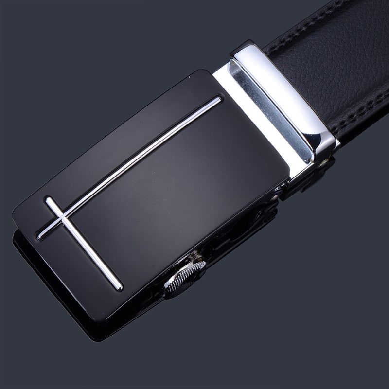 Men's Leather Buckle Pure Cowhide Business Boys Belts