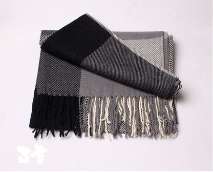 Women's Plaid Silk Cashmere Korean Cotton Scarfs