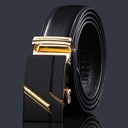 Men's Leather Buckle Pure Cowhide Business Boys Belts