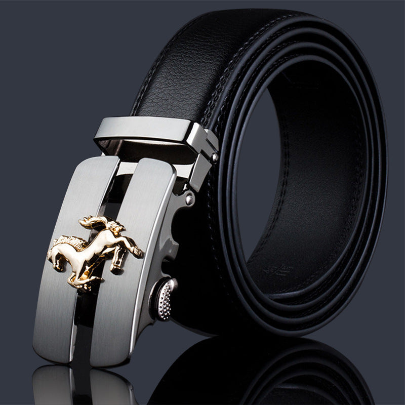 Men's Leather Buckle Pure Cowhide Business Boys Belts