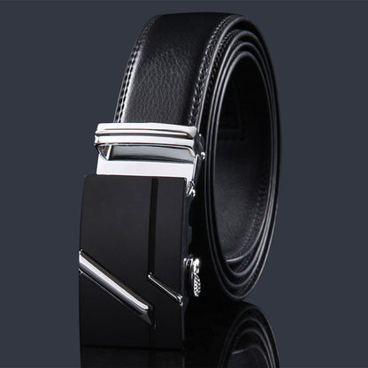 Men's Leather Buckle Pure Cowhide Business Boys Belts