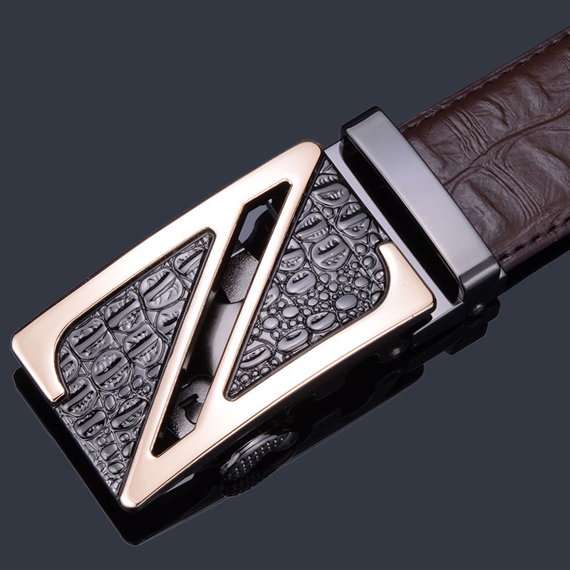 Men's Leather Buckle Pure Cowhide Business Boys Belts