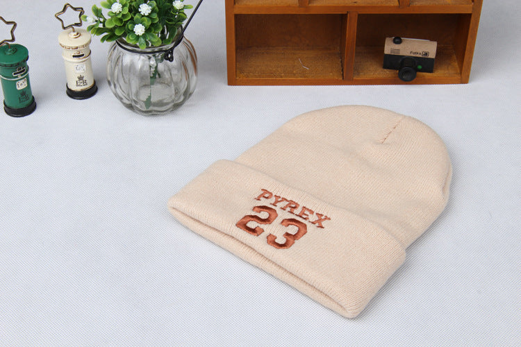 Children's Big Brim Boys Korean Letter Knitted Kids' Headwear