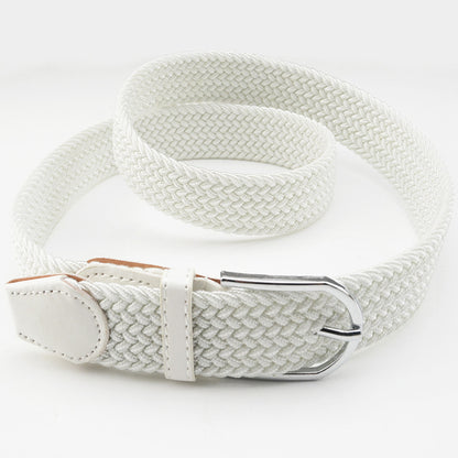 Women's & Men's Canvas Woven Elastic Pin Buckle Casual Belts