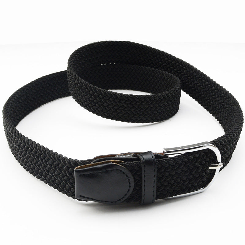 Women's & Men's Canvas Woven Elastic Pin Buckle Casual Belts