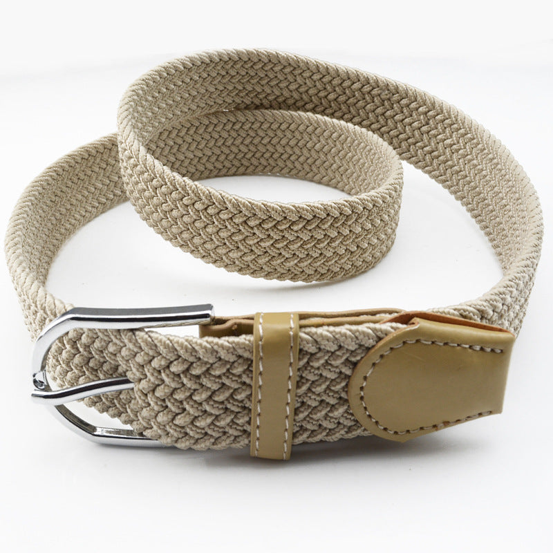 Women's & Men's Canvas Woven Elastic Pin Buckle Casual Belts