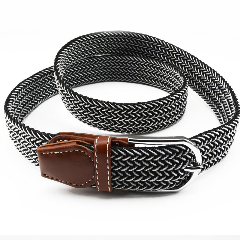 Women's & Men's Canvas Woven Elastic Pin Buckle Casual Belts