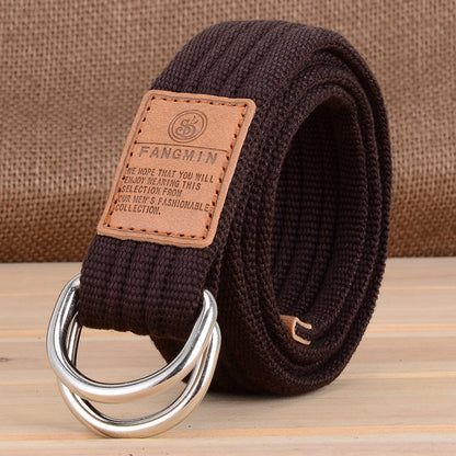 Canvas Casual Business Jeans Double Buckle Belts