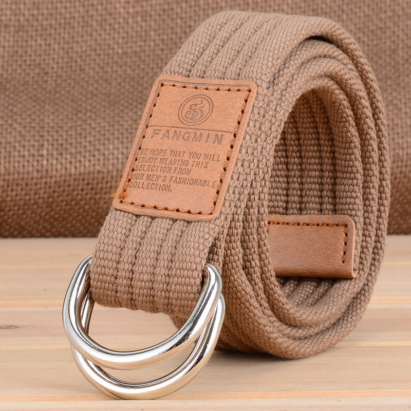 Canvas Casual Business Jeans Double Buckle Belts