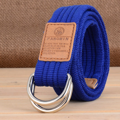 Canvas Casual Business Jeans Double Buckle Belts