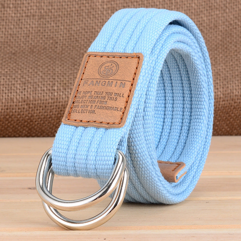 Canvas Casual Business Jeans Double Buckle Belts