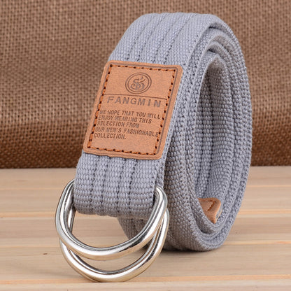 Canvas Casual Business Jeans Double Buckle Belts